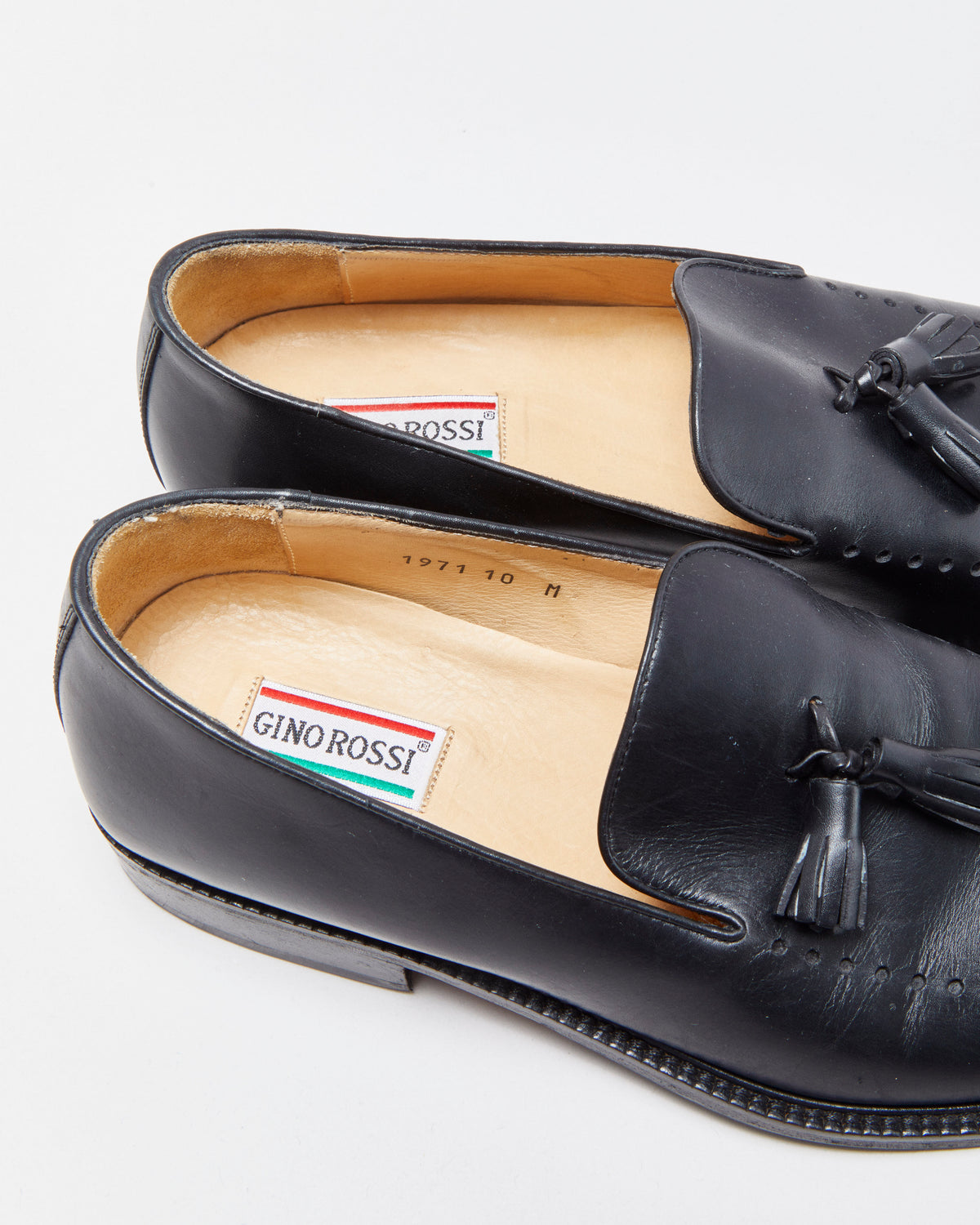 Vintage Y2K 00s Gino Rossi Leather Square Heel Tassel Loafers - UK9