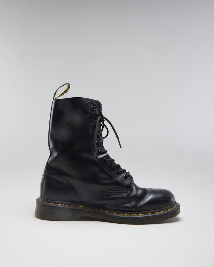 Dr Martens 10 Eyelet Black Leather Boots - EUR 42