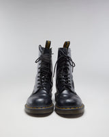 Dr Martens 10 Eyelet Black Leather Boots - EUR 42