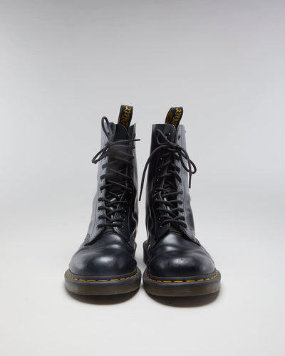 Dr Martens 10 Eyelet Black Leather Boots - EUR 42