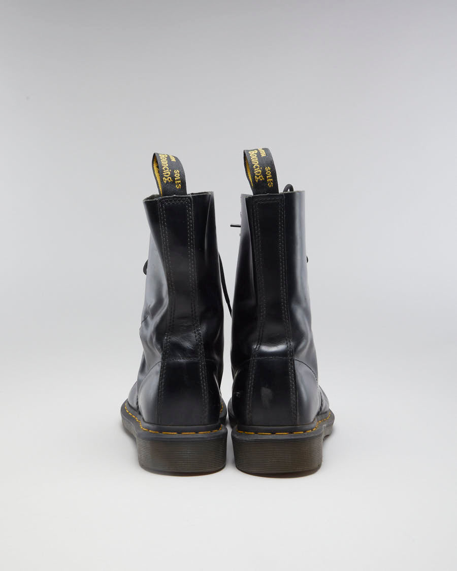 Dr Martens 10 Eyelet Black Leather Boots - EUR 42