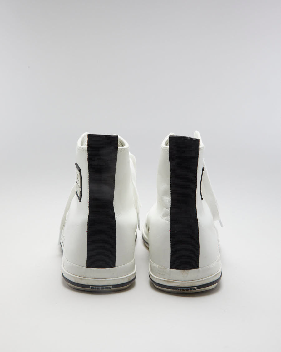 Diesel White Leather  High Top Trainers - EUR 44.5