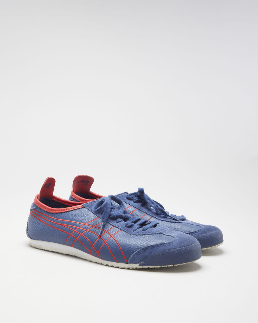Onitsuka Tiger Blue &amp; Red Leather Trainers - EUR 42
