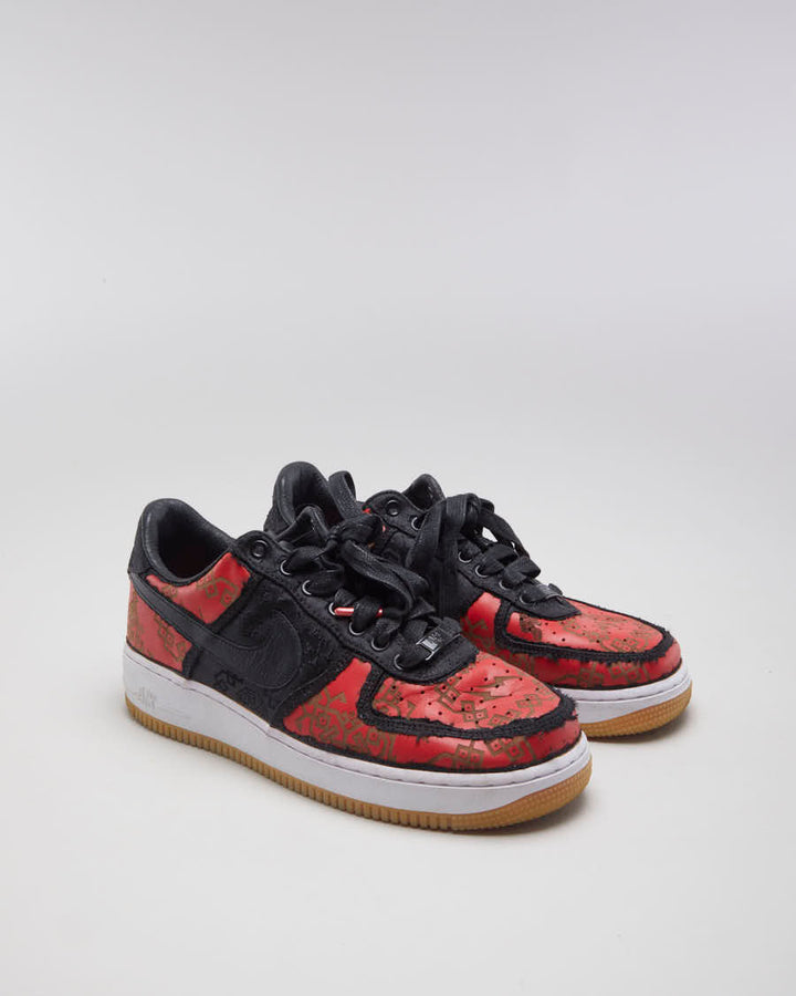 Fragment Design x CLOT x Nike Air Force 1 "Black Silk" Sneakers - EUR 40