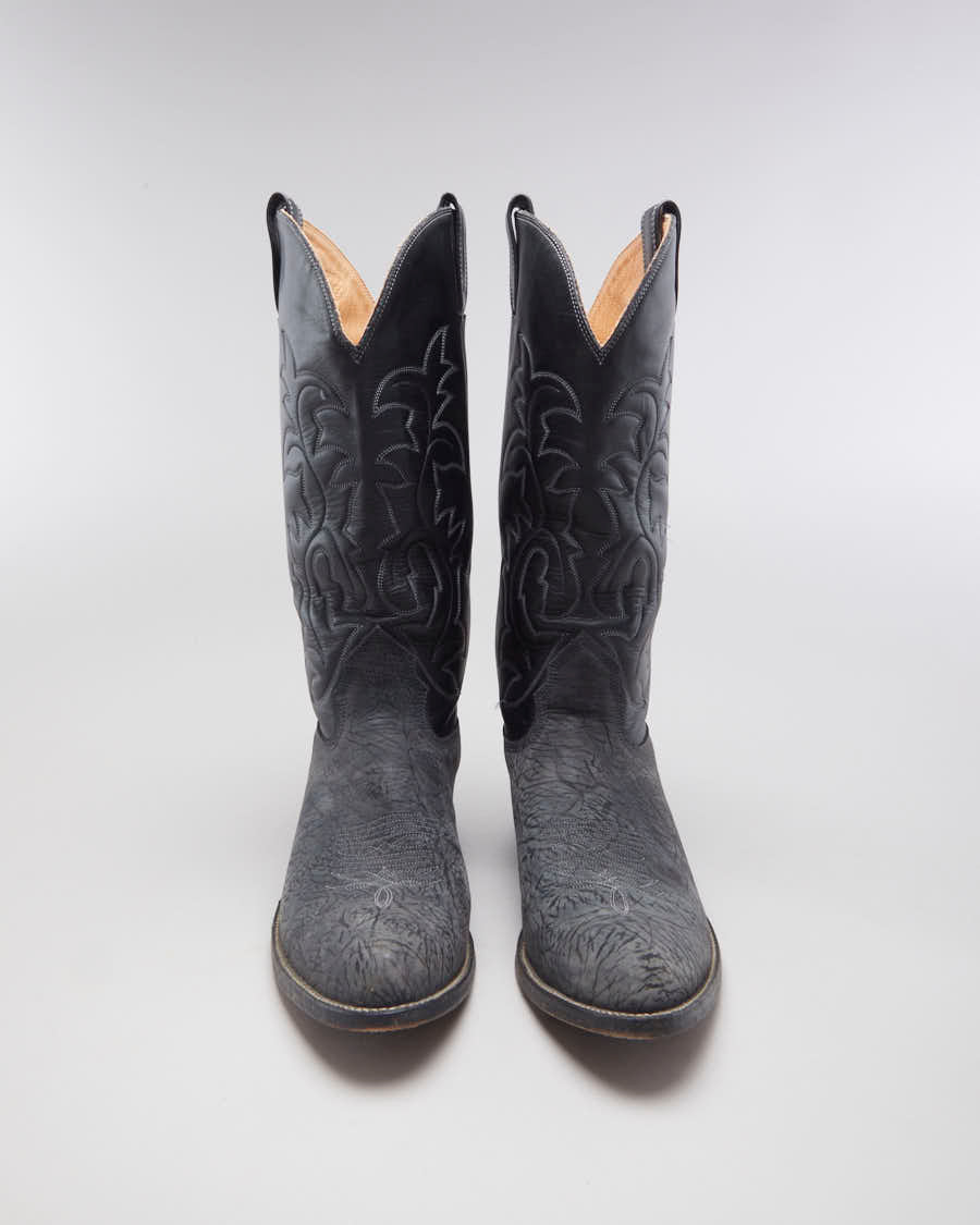 Biltrite Black &amp; Grey Western Leather Cowboy Boots - EUR 47