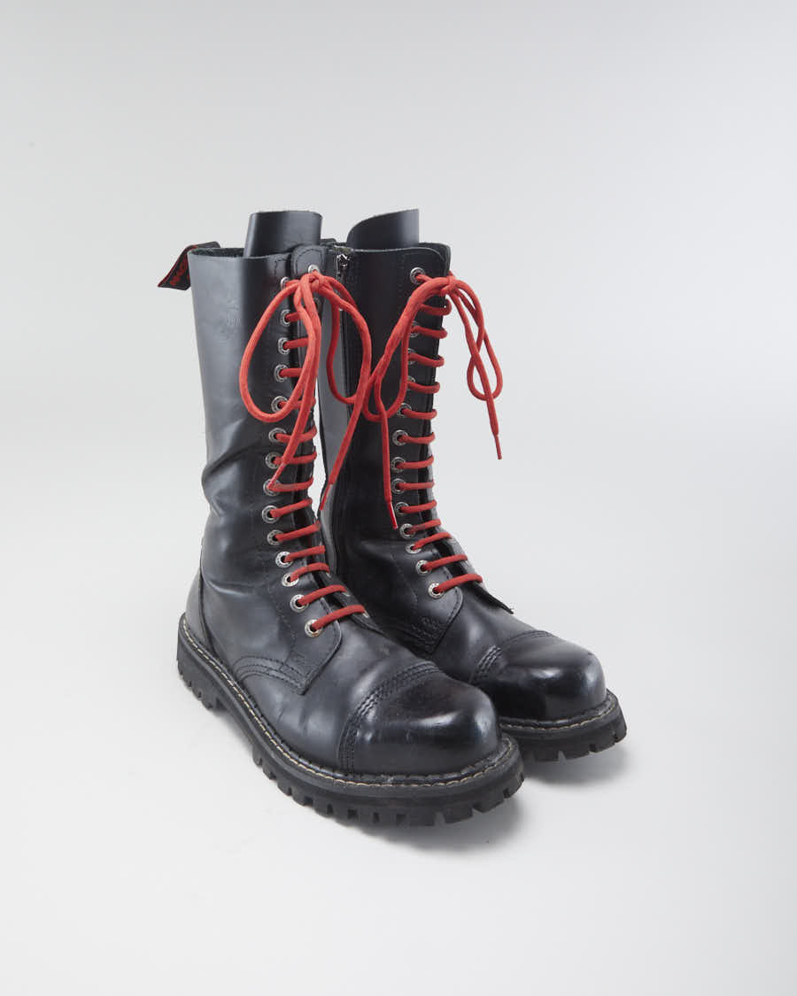 Men's Angry Itch Black Leather Lace Up Boots - 10.5