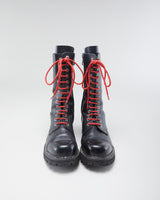 Men's Angry Itch Black Leather Lace Up Boots - 10.5