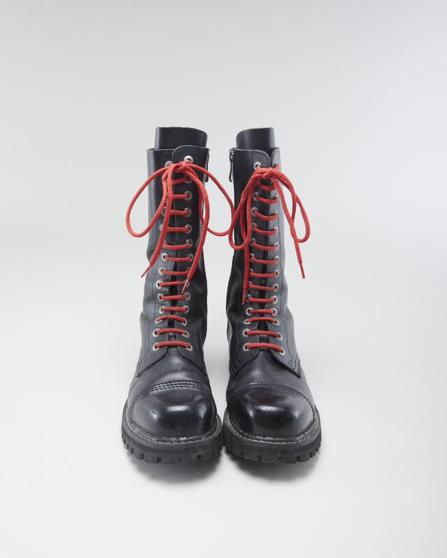 Men's Angry Itch Black Leather Lace Up Boots - 10.5