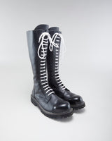 Men's Angry Itch Black Leather Lace Up Boots - 10.5