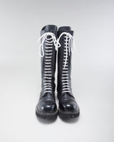 Men's Angry Itch Black Leather Lace Up Boots - 10.5