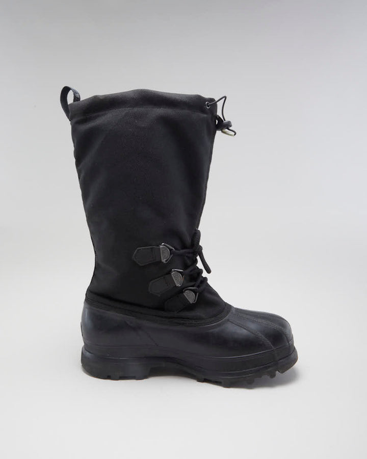 Mens Black Rubber Soled Sorel Insulated Snow Boots - UK 10.5