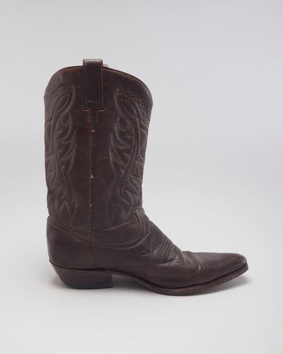 Vintage Brown Cowboy Boots - UK8