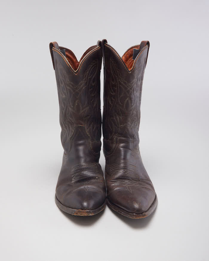 Vintage Brown Cowboy Boots - UK8