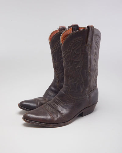 Vintage Brown Cowboy Boots - UK8