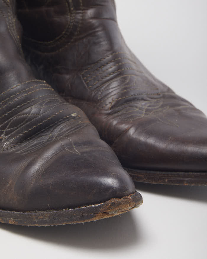 Vintage Brown Cowboy Boots - UK8