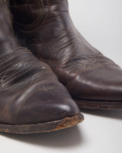 Vintage Brown Cowboy Boots - UK8