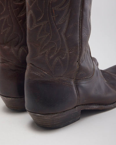 Vintage Brown Cowboy Boots - UK8