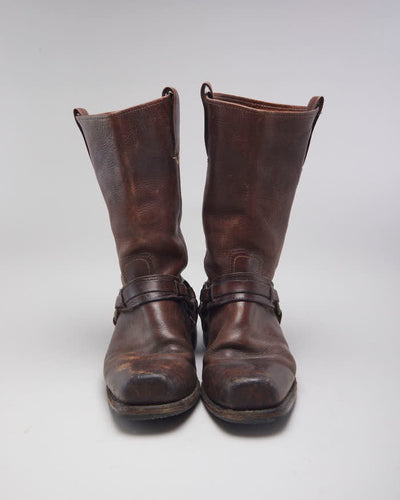 Vintage Frye Brown Biker Boots - UK9