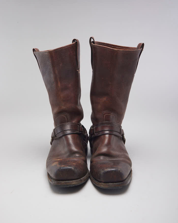 Vintage Frye Brown Biker Boots - UK9