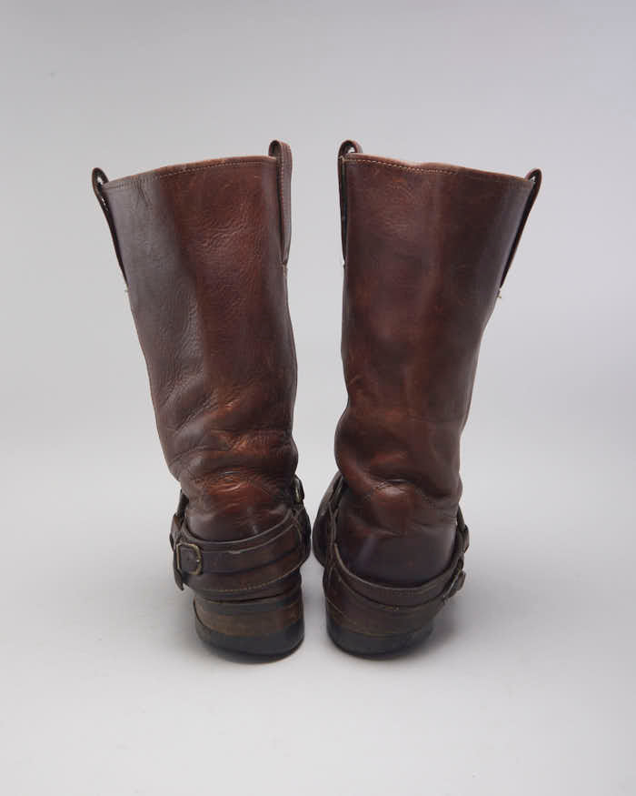 Vintage Frye Brown Biker Boots - UK9