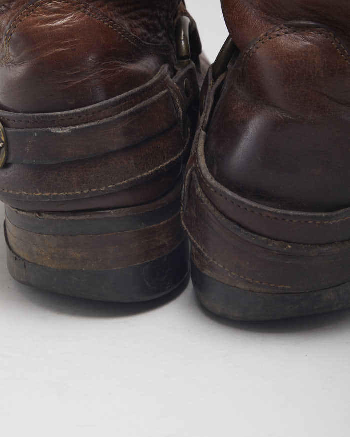 Vintage Frye Brown Biker Boots - UK9