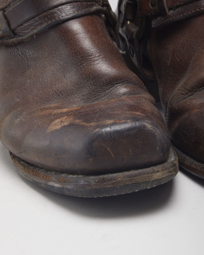 Vintage Frye Brown Biker Boots - UK9