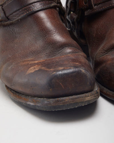 Vintage Frye Brown Biker Boots - UK9