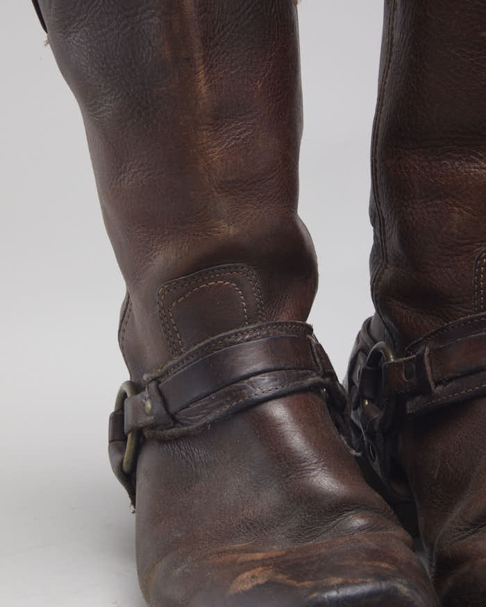 Vintage Frye Brown Biker Boots - UK9
