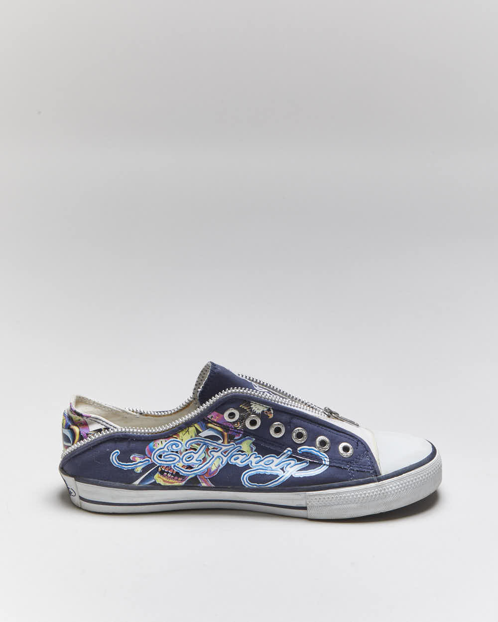 Vintage Y2k 00s Ed Hardy Zip Slip On Trainers - UK8