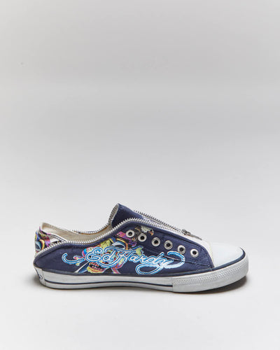 Vintage Y2k 00s Ed Hardy Zip Slip On Trainers - UK8