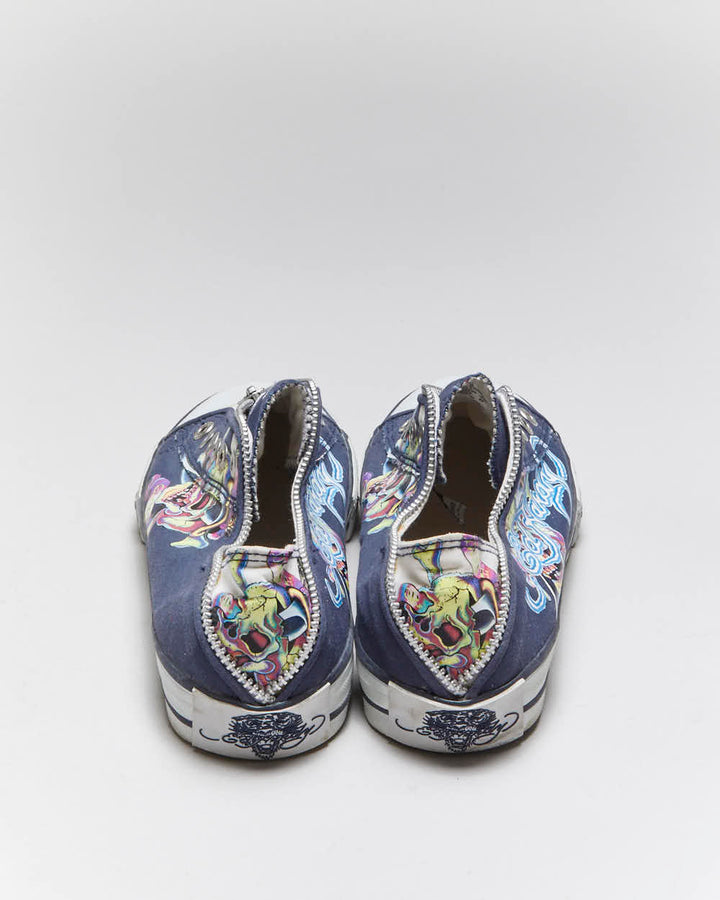 Vintage Y2k 00s Ed Hardy Zip Slip On Trainers - UK8