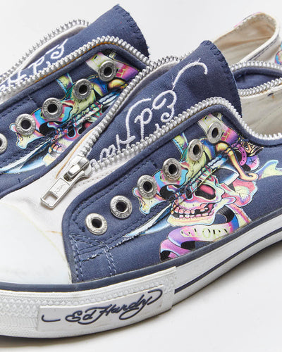 Vintage Y2k 00s Ed Hardy Zip Slip On Trainers - UK8