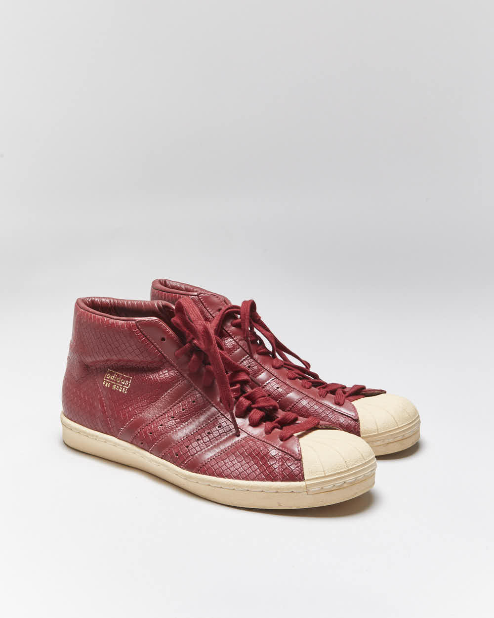 Vintage 00s Adidas Pro Model Burgundy High Tops - UK11.5