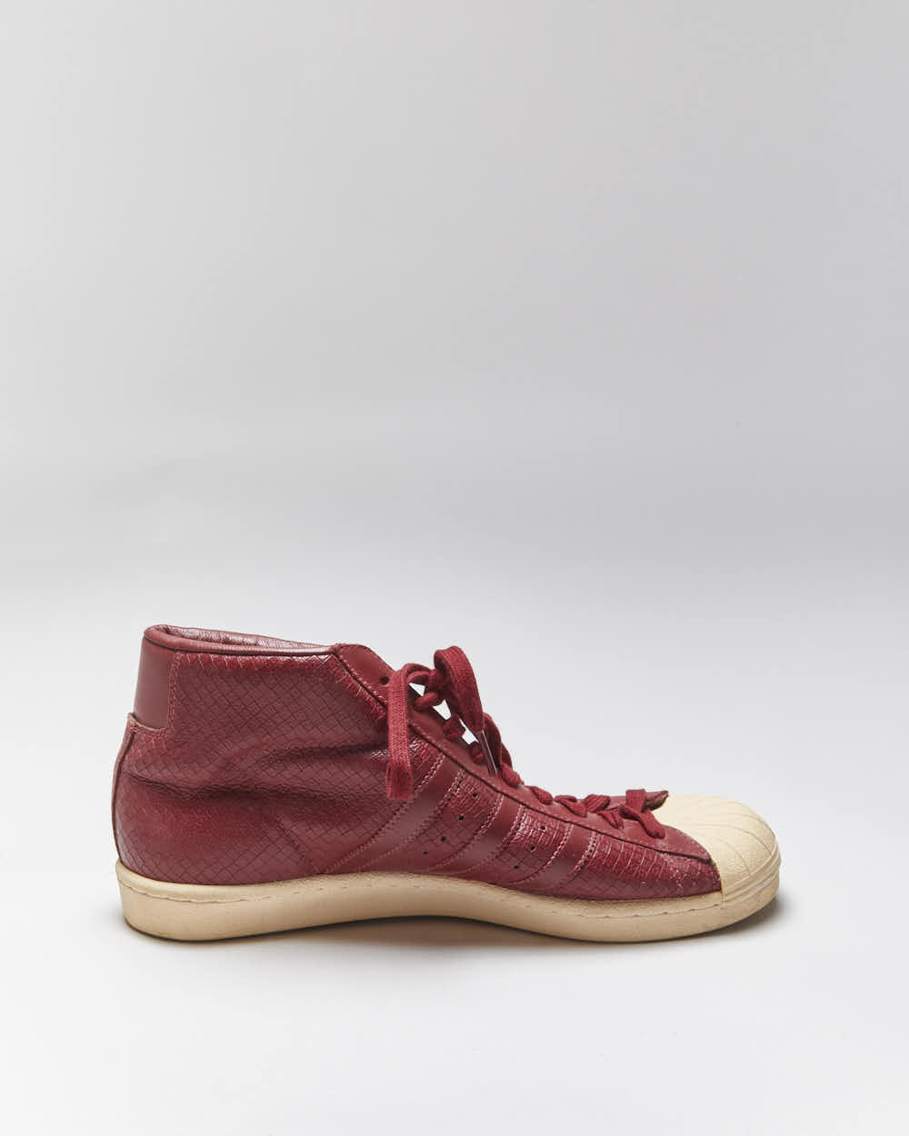 Vintage 00s Adidas Pro Model Burgundy High Tops - UK11.5