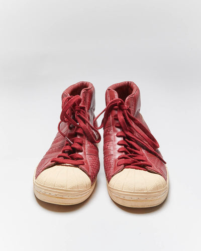 Vintage 00s Adidas Pro Model Burgundy High Tops - UK11.5