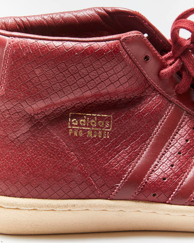 Vintage 00s Adidas Pro Model Burgundy High Tops - UK11.5