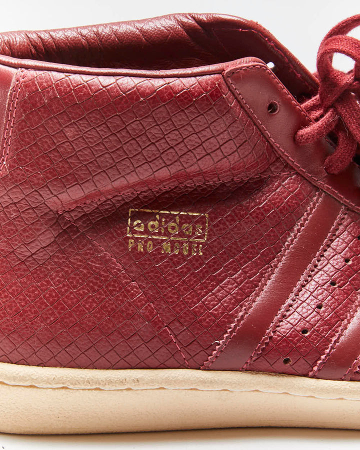 Vintage 00s Adidas Pro Model Burgundy High Tops - UK11.5