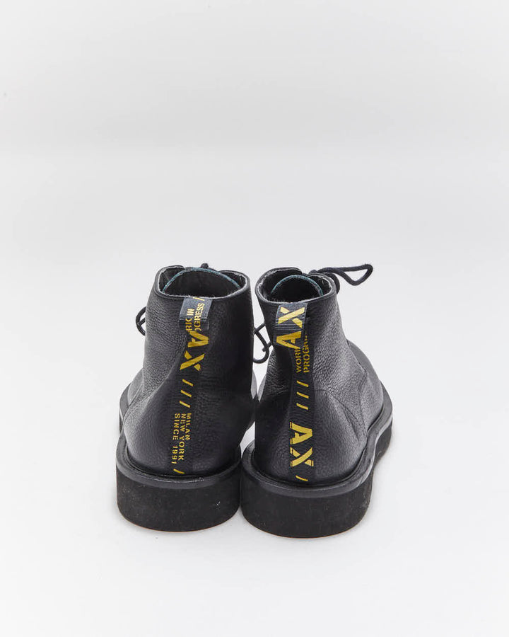 Vintage Armani Exchange Leather Lace-up Boots - UK6
