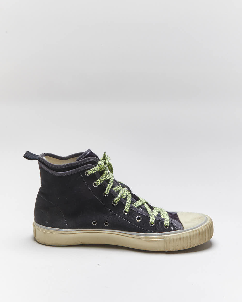 Vintage Lanvin Velvet &amp; Canvas Hi-top Trainers - UK9