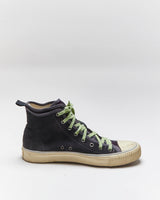 Vintage Lanvin Velvet &amp; Canvas Hi-top Trainers - UK9