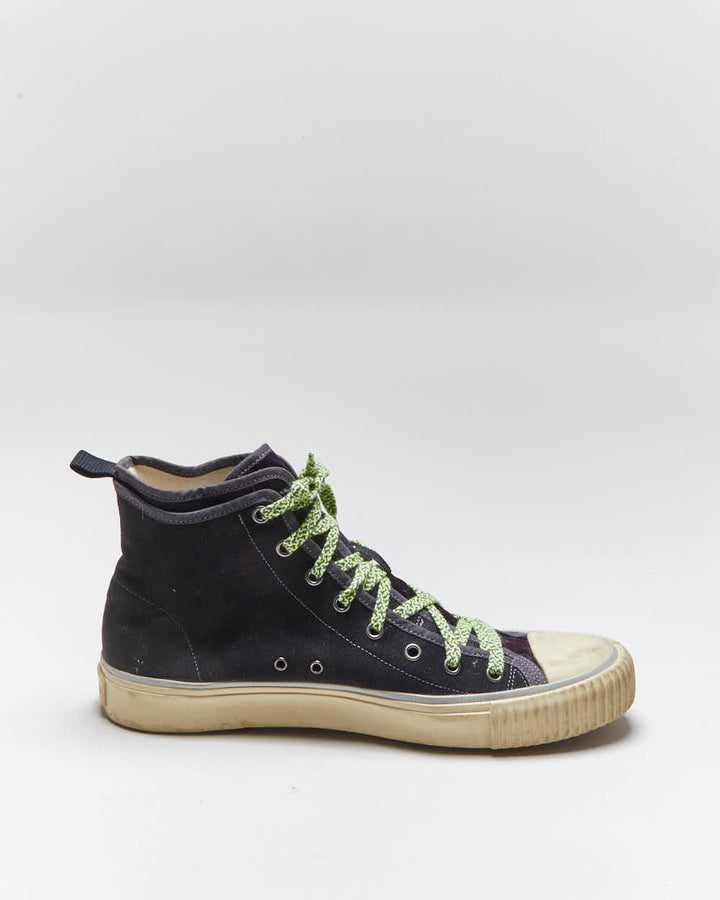 Vintage Lanvin Velvet & Canvas Hi-top Trainers - UK9