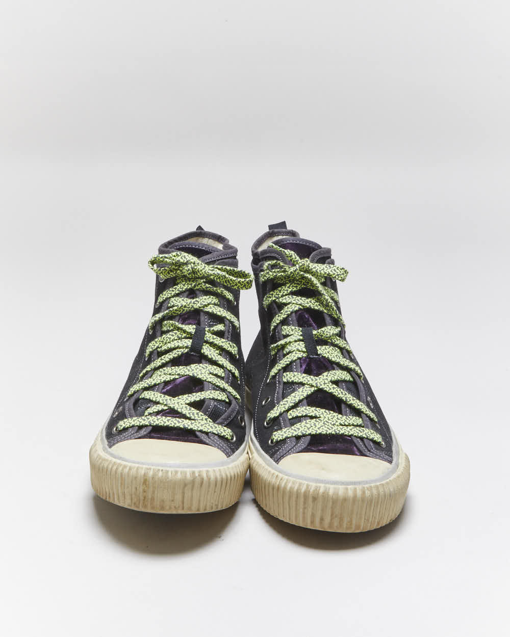 Vintage Lanvin Velvet &amp; Canvas Hi-top Trainers - UK9