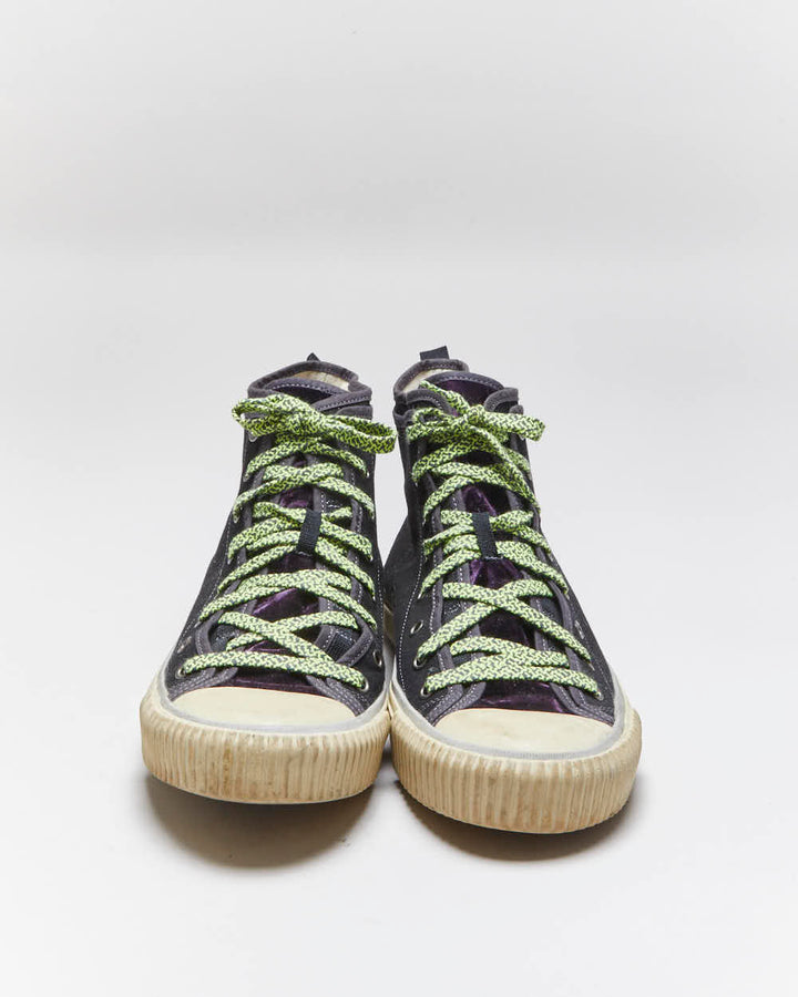 Vintage Lanvin Velvet & Canvas Hi-top Trainers - UK9