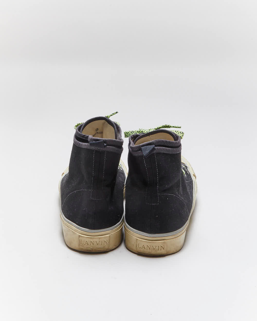 Vintage Lanvin Velvet & Canvas Hi-top Trainers - UK9