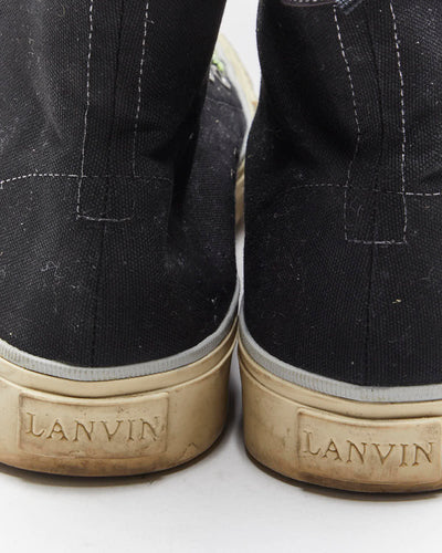 Vintage Lanvin Velvet & Canvas Hi-top Trainers - UK9