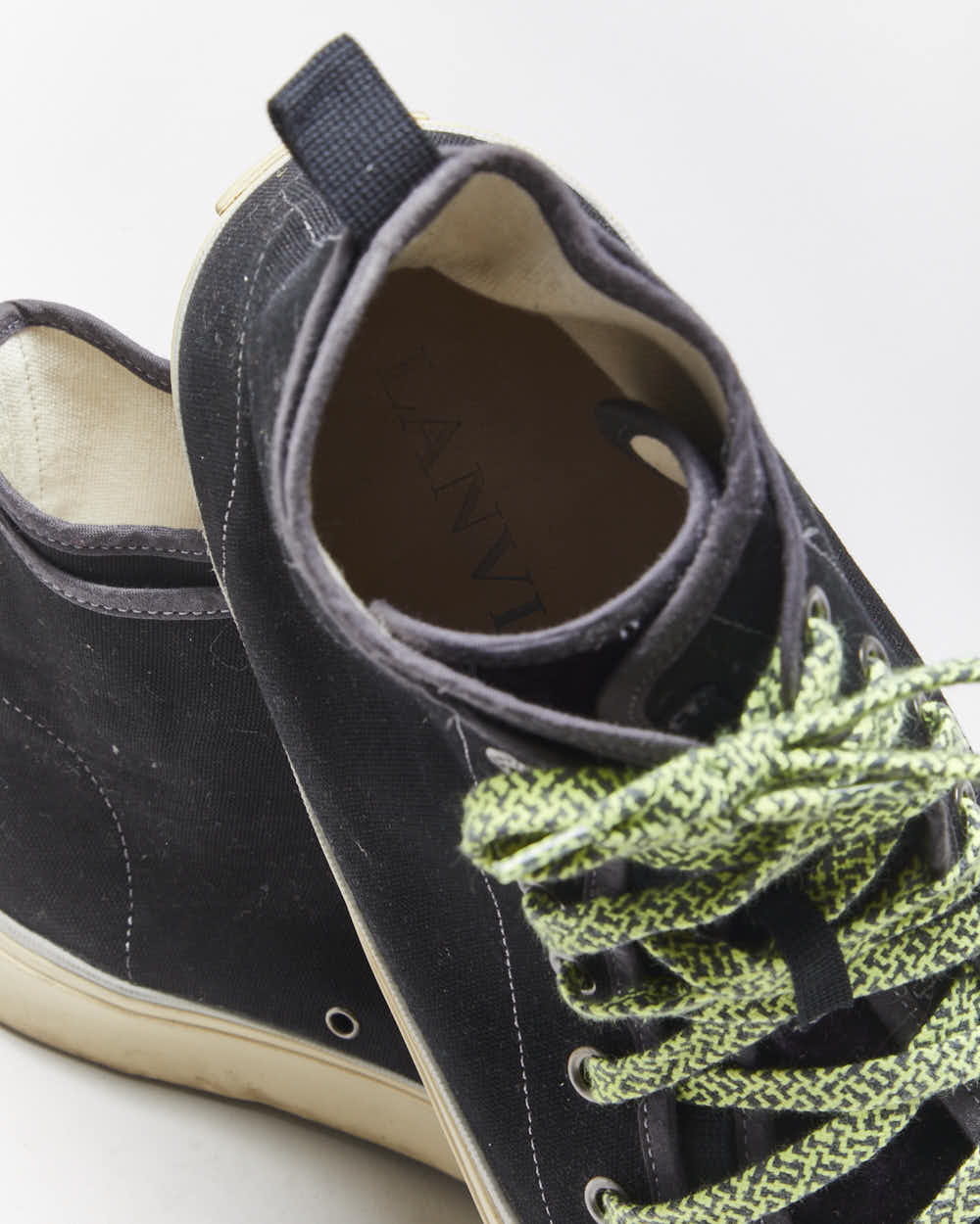 Vintage Lanvin Velvet & Canvas Hi-top Trainers - UK9