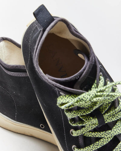 Vintage Lanvin Velvet & Canvas Hi-top Trainers - UK9
