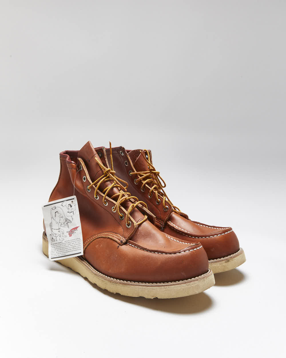DSWT Vintage 1990s Red Wing Irish Setter Heritage Classic 6 Inch Moc Toe Leather Boots - UK13