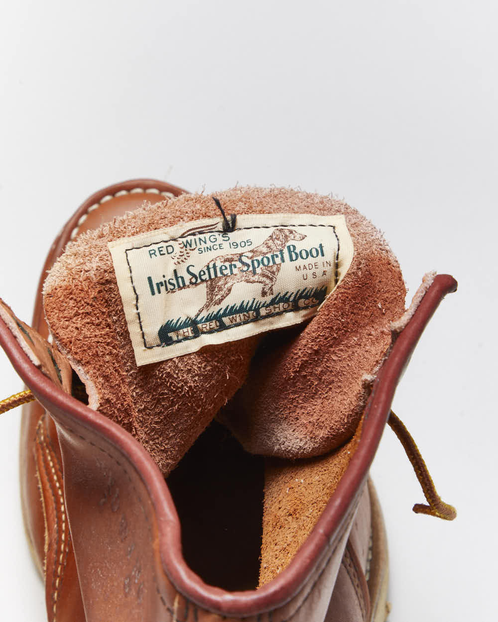 Dead Stock Vintage 1990s Red Wing Irish Setter Heritage Classic 6 Inch Moc Toe Leather Boots - UK13