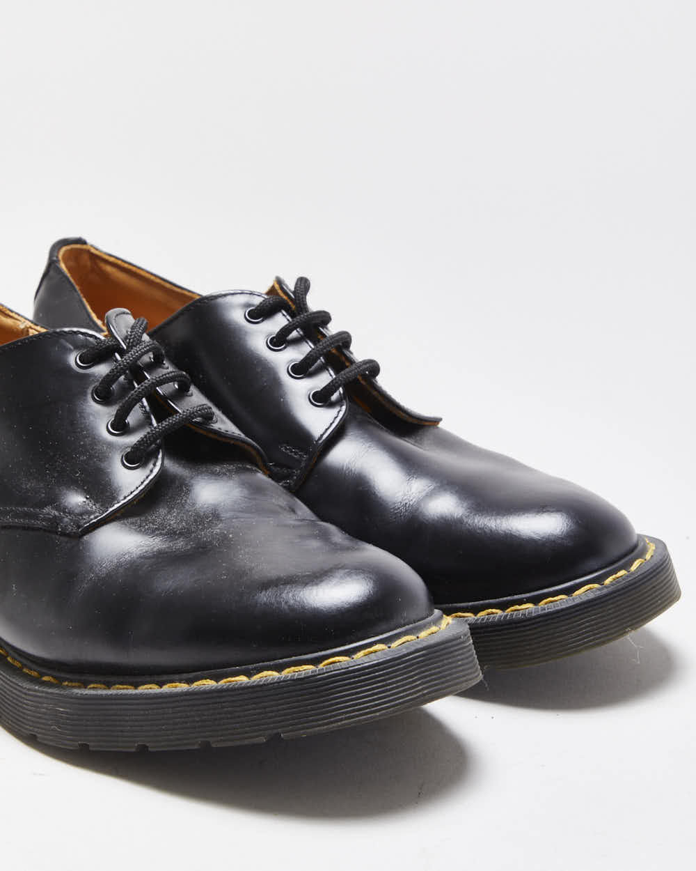 Vintage 1990s Black Solovair Made In England Leather Gibson Shoes - UK 8
